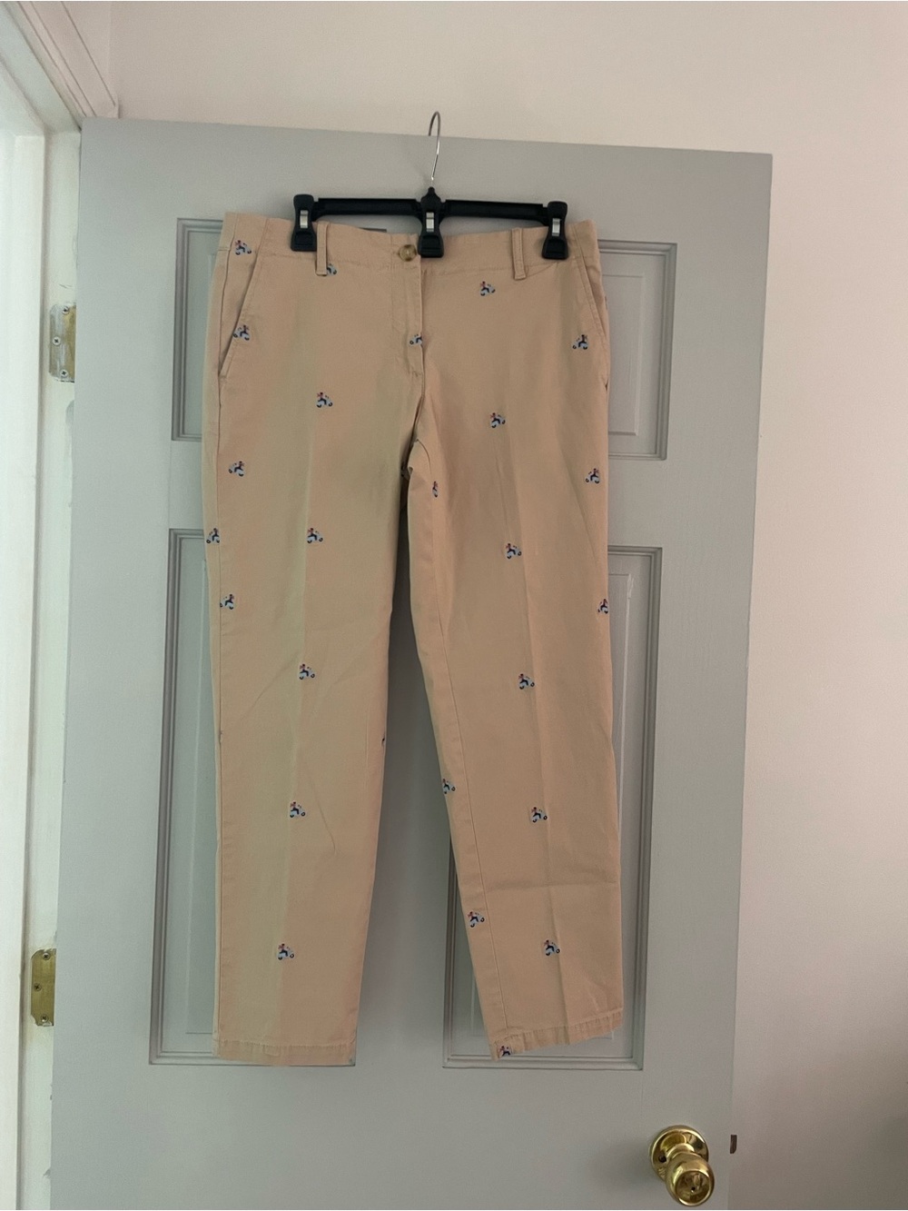 Talbots Khaki Vespa Embroidered Chino Pants
